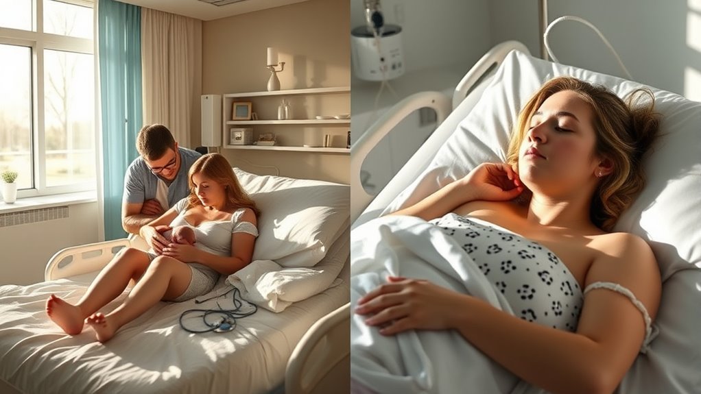 natürliche Geburt versus Epiduralwahl