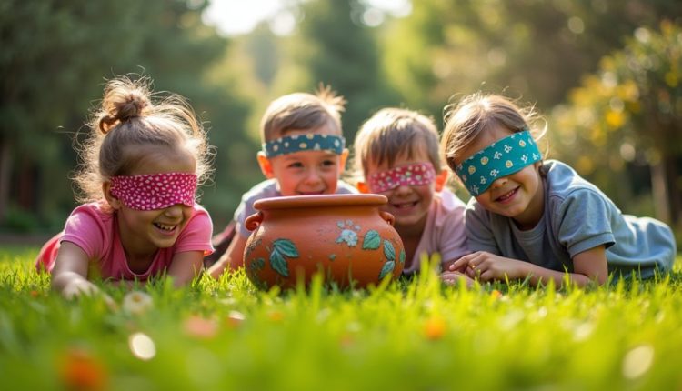 Blindfolded Töpfe-Hau-Spiel