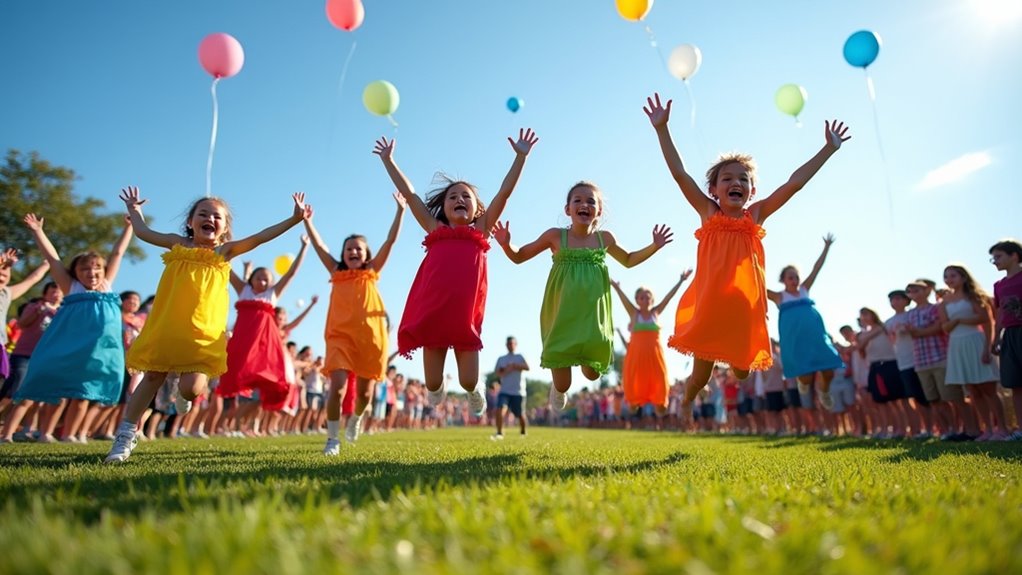 fröhliche wettbewerbsorientierte Kinderaktivität